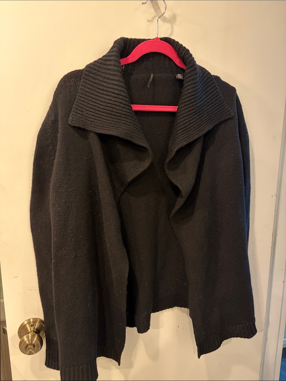 Isda & Co. small Women's Black Open-Front Knit Cardigan Sweater